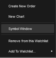 Symbol Window option in CTrader